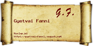 Gyetvai Fanni névjegykártya