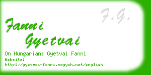 fanni gyetvai business card